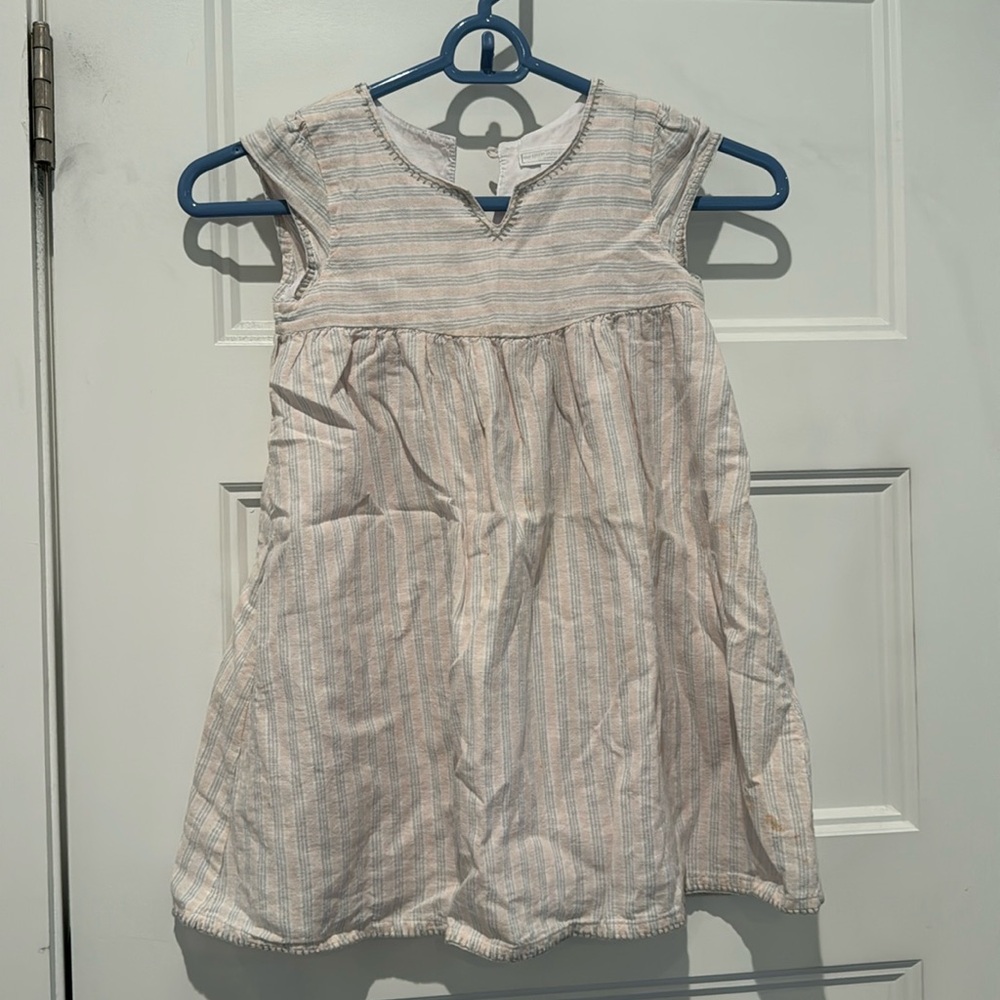 Beautiful lined / linen the little white company London dress - size 3-4 yrs old